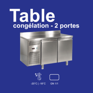 Table congélation autonome (avec compresseur). Côté de compresseur au choix à la commande. Compris dans la livraison 2 grilles GN 1/1 et glissières. Matériel professionnel et acier inoxidable. Garantie 2 ans sur site.